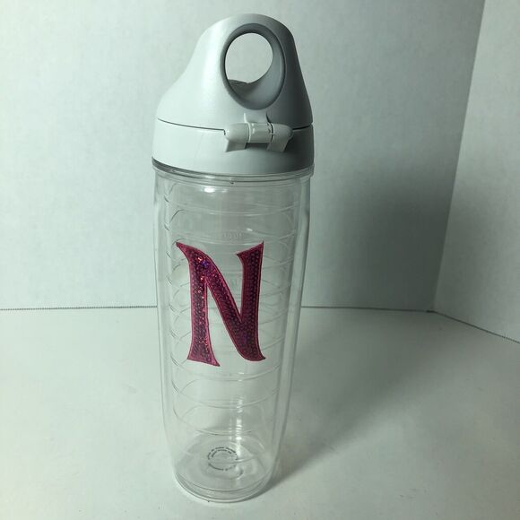 Tervis Tumbler 24 oz Insulated Cup with Snap Lid Letter Initial N Monogram D2 - Picture 1 of 12